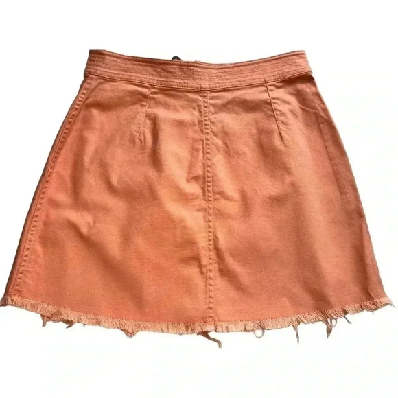 MADEWELL ALINE ZIP RAW HEM MINI SKIRT WOMEN’S•PEACH•SIZE 0•PREOWNED LIKE NEW• - Picture 2 of 5